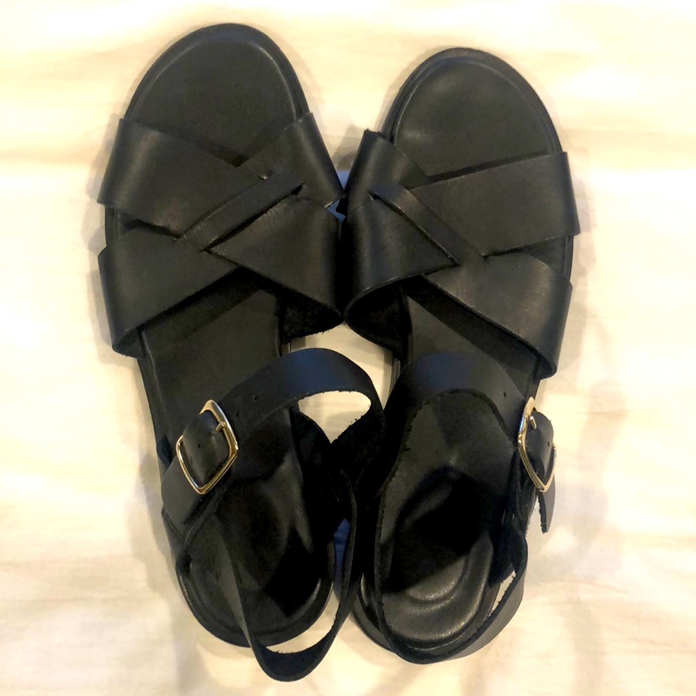 Clarks Black Sandals Ankle Strap
